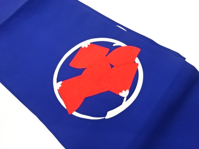 塩瀬丸文に松葉模様刺繍名古屋帯